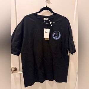 Dior Black Tee with Blue Emblem new with tags size XL